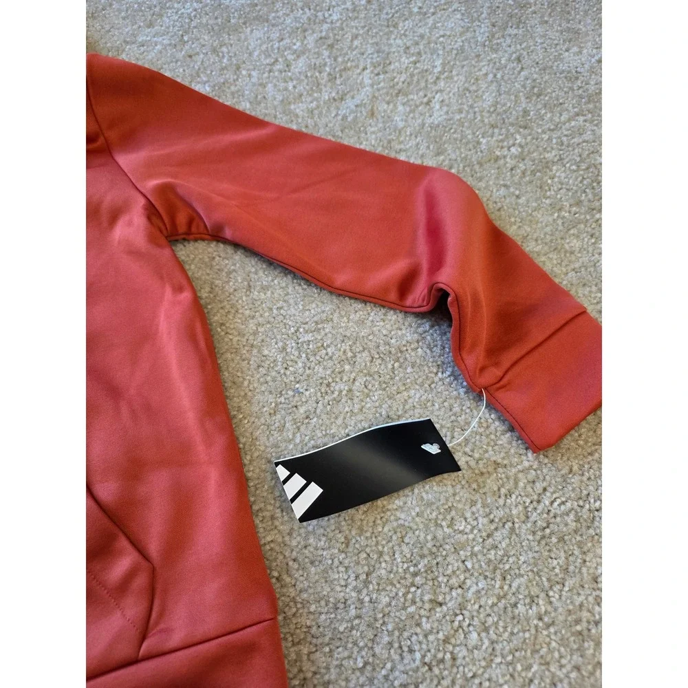 Adidas Boys Red Fleece Hoodie and Jogger Tracksuit Set Size Small S 8